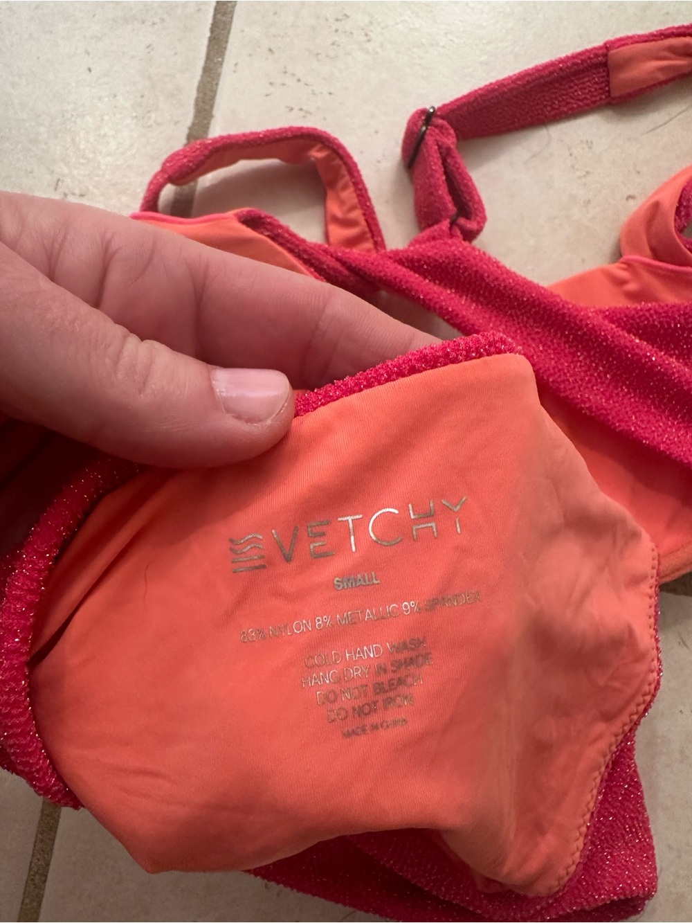 Sparkly vetchy coral pink Two-Piece Bikini Set -  super comfortable! - Picture 4 of 4